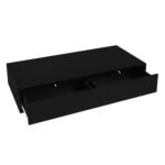 Moderný čierny konferenčný stolík s vysokým leskom, 115 x 55 x 34 cm, s 2 zásuvkami, LED osvetlením a nosnosťou 30 kg – Obrázok 80