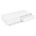 Moderný vysokolesklý konferenčný stolík v bielej farbe, 115 x 55 x 34 cm, s 2 zásuvkami, LED osvetlením a nosnosťou 30 kg – Obrázok 21