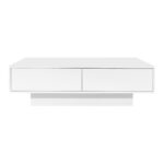 Modern High-Gloss Coffee Table in White, 115 x 55 x 34 cm, with 2 Drawers, LED Lighting and 30 kg Load Capacity - Image 33