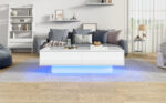 Modern High-Gloss Coffee Table in White, 115 x 55 x 34 cm, with 2 Drawers, LED Lighting and 30 kg Load Capacity - Image 50