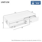 Modern High-Gloss Coffee Table in White, 115 x 55 x 34 cm, with 2 Drawers, LED Lighting and 30 kg Load Capacity - Image 62