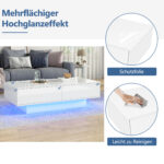 Modern High-Gloss Coffee Table in White, 115 x 55 x 34 cm, with 2 Drawers, LED Lighting and 30 kg Load Capacity - Image 63