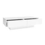 Modern High-Gloss Coffee Table in White, 115 x 55 x 34 cm, with 2 Drawers, LED Lighting and 30 kg Load Capacity - Image 76