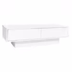 Moderní konferenční stolek s vysoce lesklým povrchem v bílé barvě, rozměry 115 x 55 x 34 cm, se 2 zásuvkami, LED osvětlením a nosností 30 kg - Obrázek 78