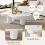 Irregular Cloud-Shaped Coffee Table, 97cm Length, 67cm Width, 32cm Height, MDF with Felt Pads - Image 21