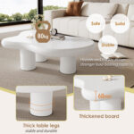 Irregular Cloud-Shaped Coffee Table, 97cm Length, 67cm Width, 32cm Height, MDF with Felt Pads - Image 24