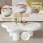Irregular Cloud-Shaped Coffee Table, 97cm Length, 67cm Width, 32cm Height, MDF with Felt Pads - Image 31