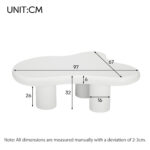Irregular Cloud-Shaped Coffee Table, 97cm Length, 67cm Width, 32cm Height, MDF with Felt Pads - Image 32