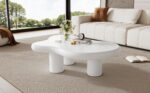 Irregular Cloud-Shaped Coffee Table, 97cm Length, 67cm Width, 32cm Height, MDF with Felt Pads - Image 35