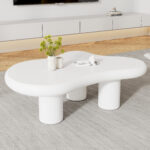 Irregular Cloud-Shaped Coffee Table, 97cm Length, 67cm Width, 32cm Height, MDF with Felt Pads - Image 41