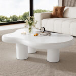 Irregular Cloud-Shaped Coffee Table, 97cm Length, 67cm Width, 32cm Height, MDF with Felt Pads - Image 44