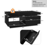 Modern High-Gloss Coffee Table with LED Lighting, 100x50x40.3 cm - Elegant Table with Drawer and Storage - Image 20