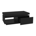 Modern High-Gloss Coffee Table with LED Lighting, 100x50x40.3 cm - Elegant Table with Drawer and Storage - Image 32