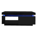 Modern High-Gloss Coffee Table with LED Lighting, 100x50x40.3 cm - Elegant Table with Drawer and Storage - Image 35