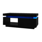 Modern High-Gloss Coffee Table with LED Lighting, 100x50x40.3 cm - Elegant Table with Drawer and Storage - Image 44