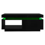 Modern High-Gloss Coffee Table with LED Lighting, 100x50x40.3 cm - Elegant Table with Drawer and Storage - Image 67