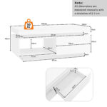 Modern High-Gloss Coffee Table with LED Lighting, 100x50x40.3 cm - Elegant Table with Drawer and Storage - Image 11