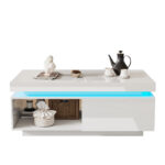Modern High-Gloss Coffee Table with LED Lighting, 100x50x40.3 cm - Elegant Table with Drawer and Storage - Image 14
