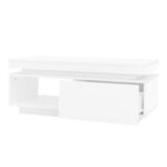 Modern High-Gloss Coffee Table with LED Lighting, 100x50x40.3 cm - Elegant Table with Drawer and Storage - Image 21