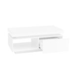 Moderný vysokolesklý konferenčný stôl s LED osvetlením, 100x50x40,3 cm - Elegantný stôl so zásuvkou a úložným priestorom – Obrázok 27