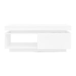 Modern High-Gloss Coffee Table with LED Lighting, 100x50x40.3 cm - Elegant Table with Drawer and Storage - Image 34