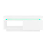 Modern High-Gloss Coffee Table with LED Lighting, 100x50x40.3 cm - Elegant Table with Drawer and Storage - Image 37