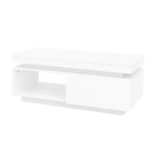 Moderný vysokolesklý konferenčný stôl s LED osvetlením, 100x50x40,3 cm - Elegantný stôl so zásuvkou a úložným priestorom – Obrázok 39