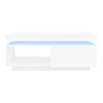 Modern High-Gloss Coffee Table with LED Lighting, 100x50x40.3 cm - Elegant Table with Drawer and Storage - Image 41