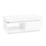 Modern High-Gloss Coffee Table with LED Lighting, 100x50x40.3 cm - Elegant Table with Drawer and Storage - Image 46