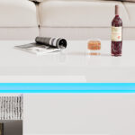 Modern High-Gloss Coffee Table with LED Lighting, 100x50x40.3 cm - Elegant Table with Drawer and Storage - Image 47