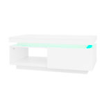 Modern High-Gloss Coffee Table with LED Lighting, 100x50x40.3 cm - Elegant Table with Drawer and Storage - Image 72