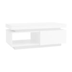 Modern High-Gloss Coffee Table with LED Lighting, 100x50x40.3 cm - Elegant Table with Drawer and Storage - Image 74