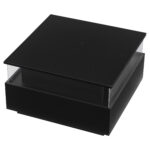 Modern High-Gloss LED Coffee Table 70*70*41cm with 2 Drawers and Transparent Presentation Area - Image 16