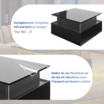 Modern High-Gloss LED Coffee Table 70*70*41cm with 2 Drawers and Transparent Presentation Area - Image 36