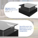 Modern High-Gloss LED Coffee Table 70*70*41cm with 2 Drawers and Transparent Presentation Area - Image 43