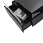 Modern High-Gloss LED Coffee Table 70*70*41cm with 2 Drawers and Transparent Presentation Area - Image 46