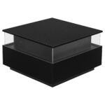 Modern High-Gloss LED Coffee Table 70*70*41cm with 2 Drawers and Transparent Presentation Area - Image 50
