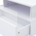 Modern High-Gloss LED Coffee Table 70*70*41cm with 2 Drawers and Transparent Presentation Area - Image 10