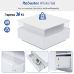 Modern High-Gloss LED Coffee Table 70*70*41cm with 2 Drawers and Transparent Presentation Area - Image 37