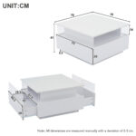 Modern High-Gloss LED Coffee Table 70*70*41cm with 2 Drawers and Transparent Presentation Area - Image 38