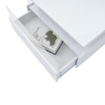 Modern High-Gloss LED Coffee Table 70*70*41cm with 2 Drawers and Transparent Presentation Area - Image 43