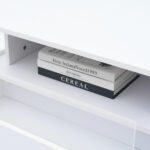 Modern High-Gloss LED Coffee Table 70*70*41cm with 2 Drawers and Transparent Presentation Area - Image 44