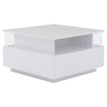 Modern High-Gloss LED Coffee Table 70*70*41cm with 2 Drawers and Transparent Presentation Area - Image 49