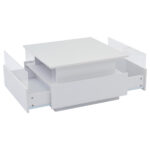 Modern High-Gloss LED Coffee Table 70*70*41cm with 2 Drawers and Transparent Presentation Area - Image 51