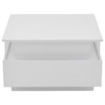 Modern High-Gloss LED Coffee Table 70*70*41cm with 2 Drawers and Transparent Presentation Area - Image 6