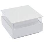 Modern High-Gloss LED Coffee Table 70*70*41cm with 2 Drawers and Transparent Presentation Area - Image 8