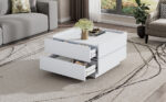 Functional Coffee Table for the Living Room, 360° Rotatable, Rotating Table Top with 2 Shelves and Storage - Image 11