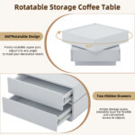 Functional Coffee Table for the Living Room, 360° Rotatable, Rotating Table Top with 2 Shelves and Storage - Image 16