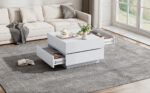 Functional Coffee Table for the Living Room, 360° Rotatable, Rotating Table Top with 2 Shelves and Storage - Image 23