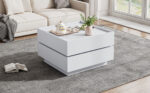 Functional Coffee Table for the Living Room, 360° Rotatable, Rotating Table Top with 2 Shelves and Storage - Image 25